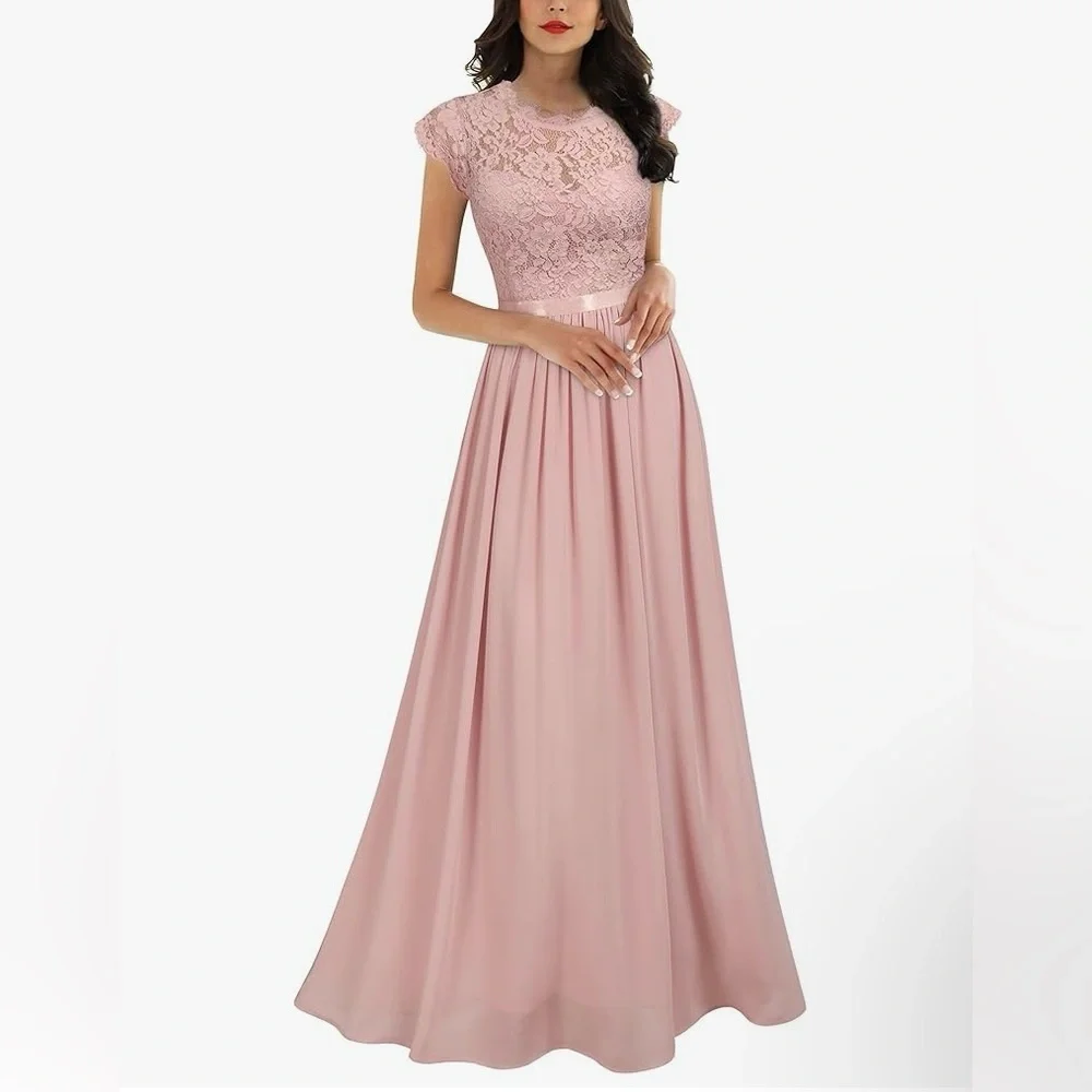 Formal Floral Lace Maxi Dress Like New Condition - Picture 4 of 8